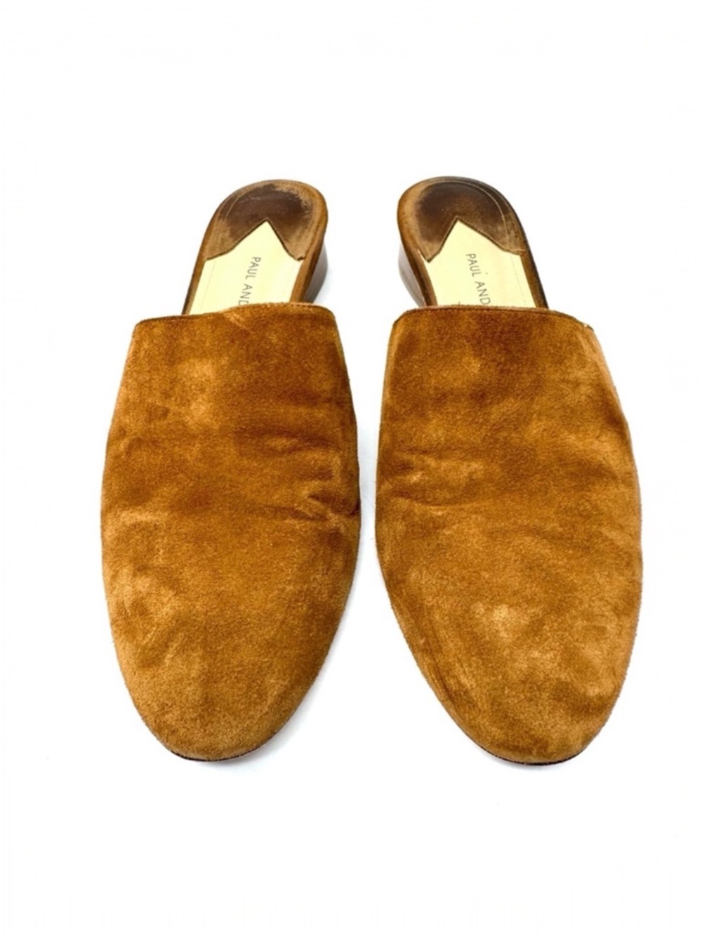 PAUL ANDREW tan suede slides, made in Italy, size 40.5